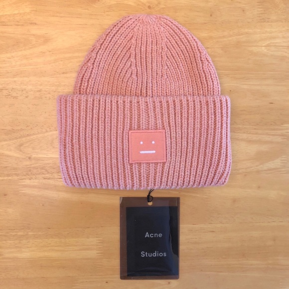 acne pink beanie